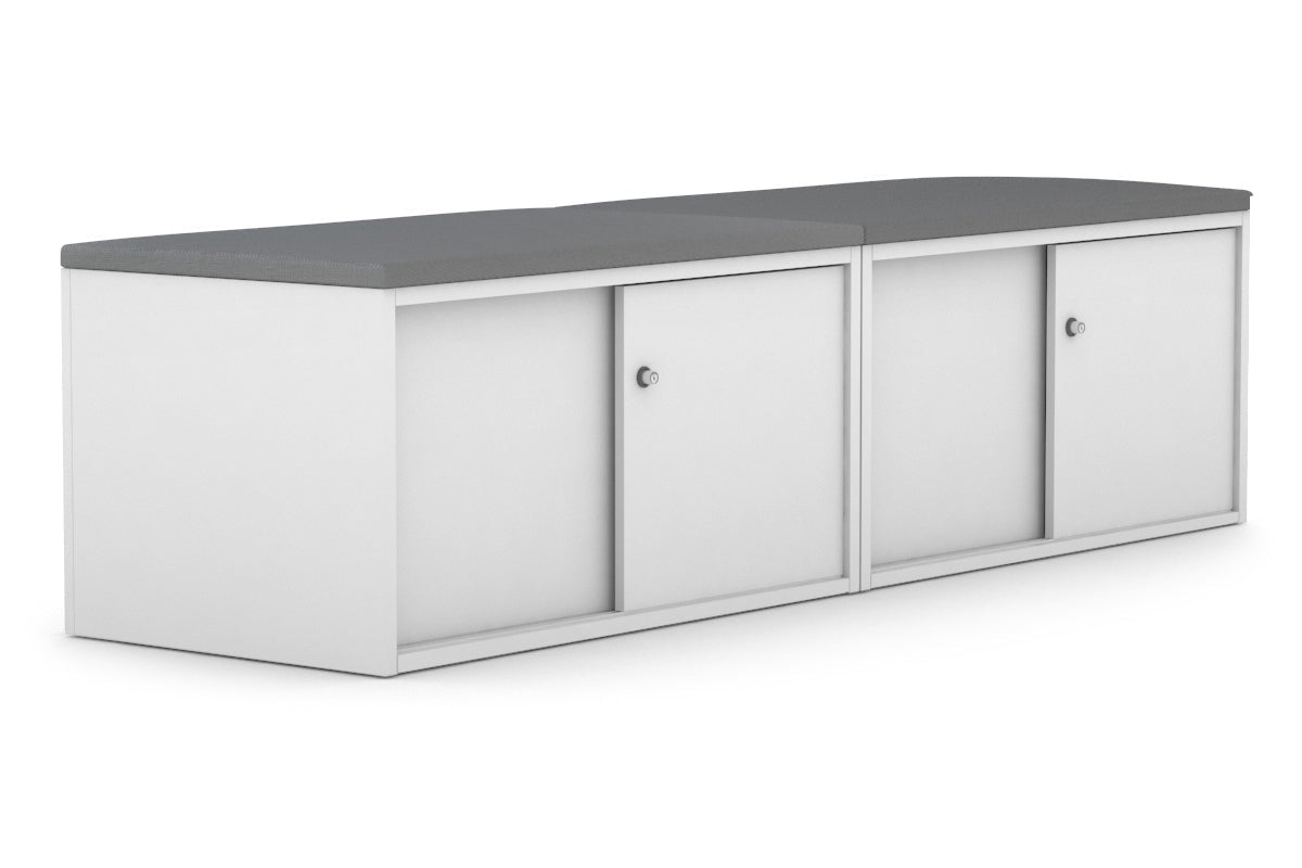 Uniform Low Sliding 4 Door Credenza - Top Cushion [White] Jasonl Slate grey 