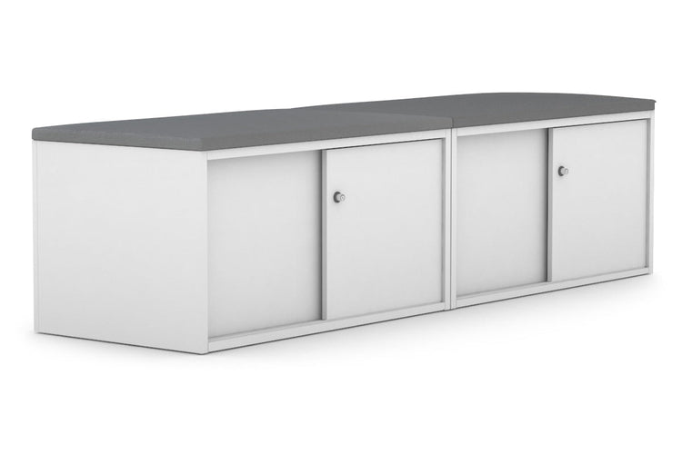 Uniform Low Sliding 4 Door Credenza - Top Cushion [White] Jasonl Slate grey 