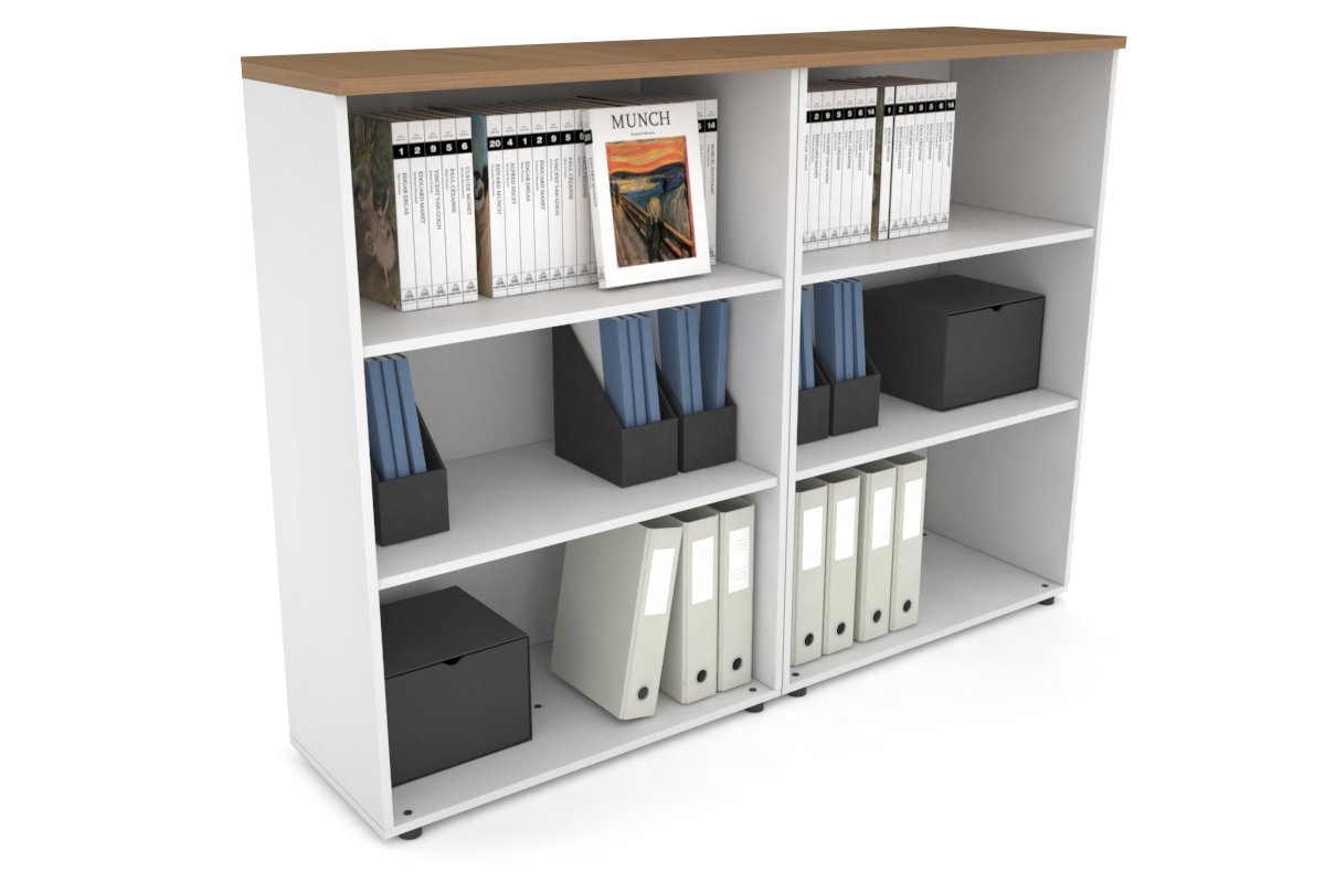 Uniform Medium Open Bookcase [1600W x 1170H x 350D] Jasonl White salvage oak 