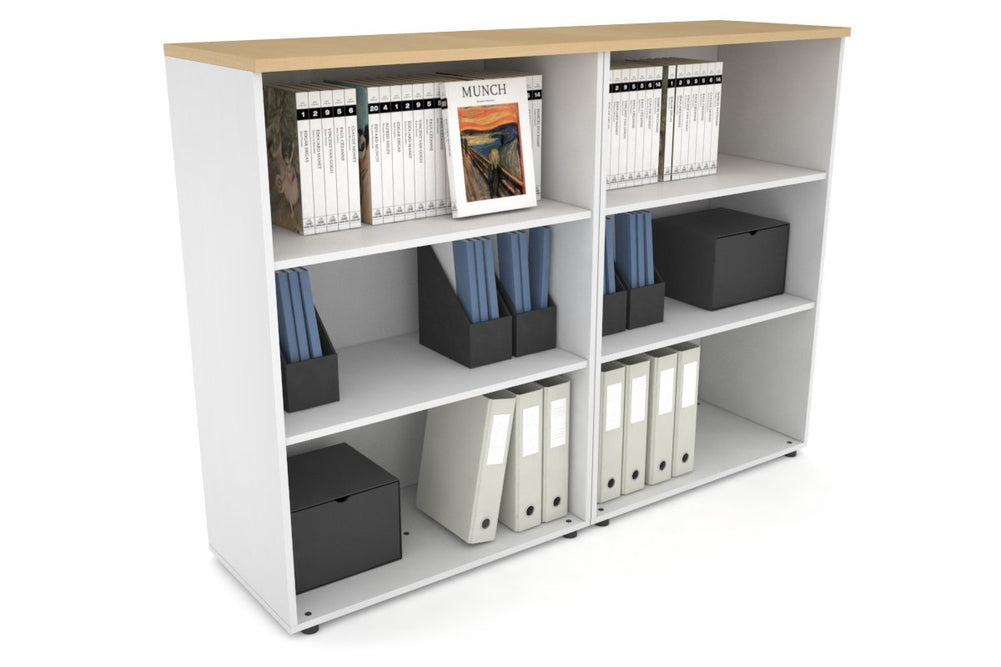 Uniform Medium Open Bookcase [1600W x 1170H x 450D]-White maple 