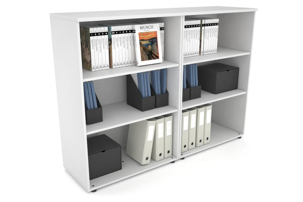 Uniform Medium Open Bookcase [1600W x 1170H x 450D]-White white 