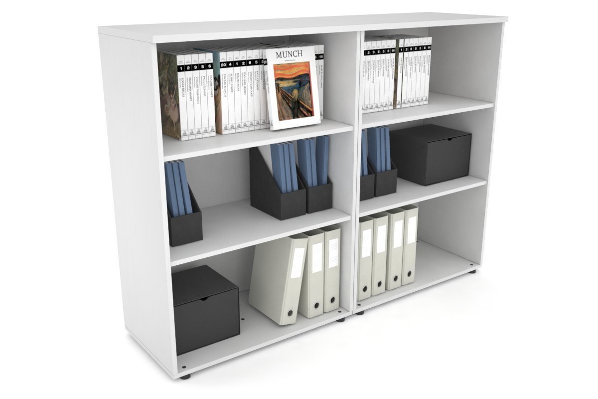 Uniform Medium Open Bookcase [1600W x 1170H x 450D] Jasonl White white 