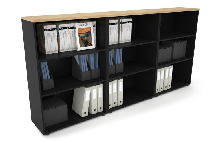 Uniform Medium Open Bookcase [2400W x 1170H x 350D] Jasonl Black maple 