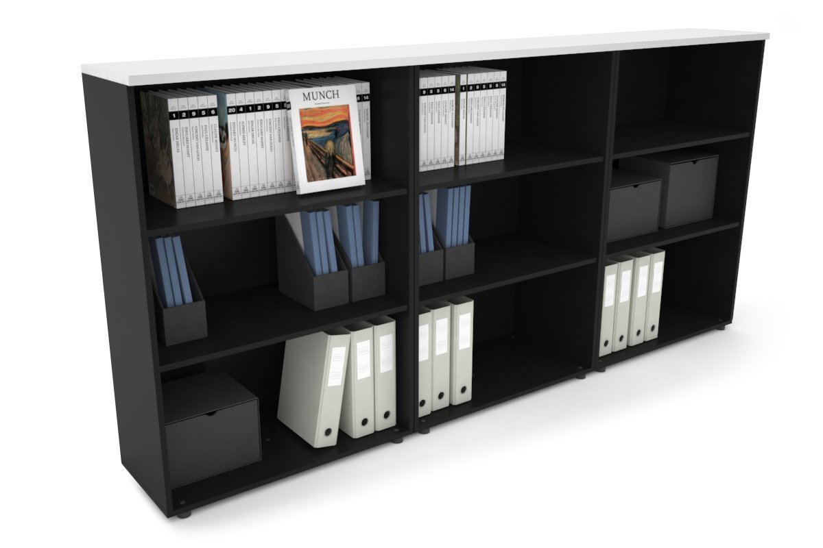Uniform Medium Open Bookcase [2400W x 1170H x 350D] Jasonl Black white 