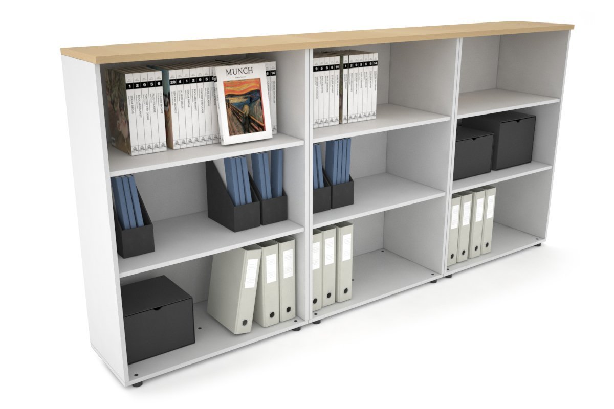 Uniform Medium Open Bookcase [2400W x 1170H x 350D] Jasonl White maple 