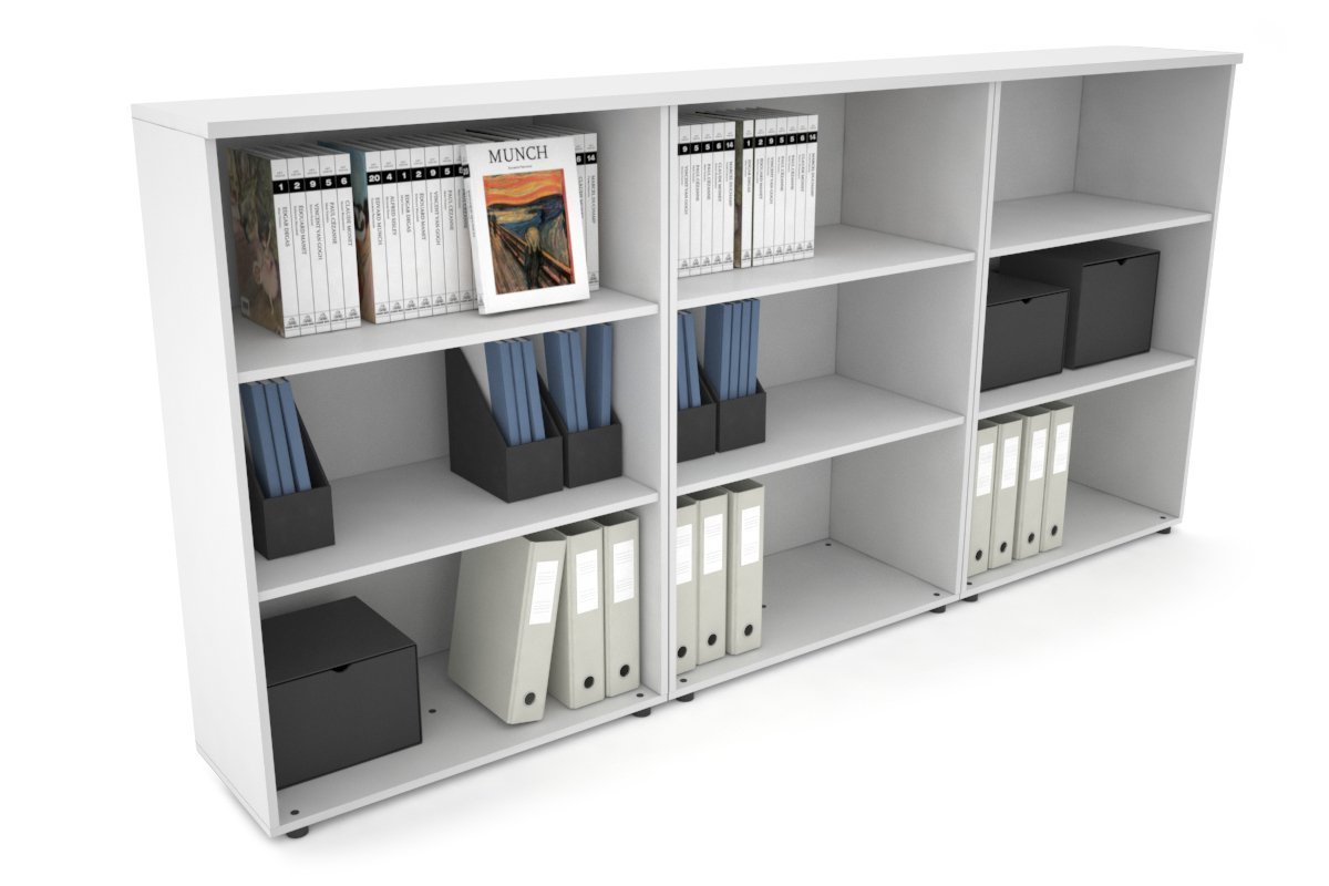 Uniform Medium Open Bookcase [2400W x 1170H x 350D] Jasonl White white 