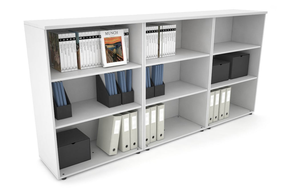 Uniform Medium Open Bookcase [2400W x 1170H x 450D]-White white 