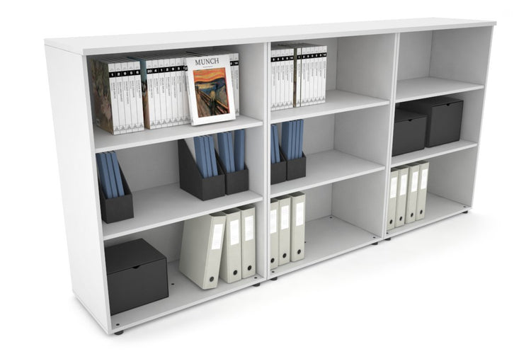 Uniform Medium Open Bookcase [2400W x 1170H x 450D] Jasonl White white 