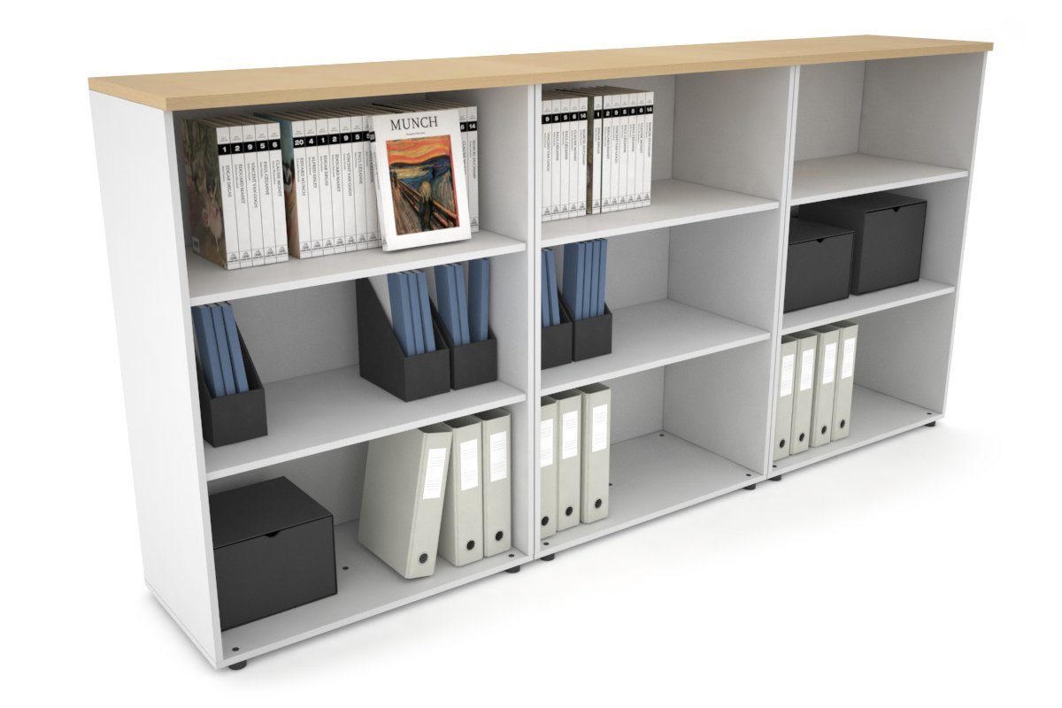 Uniform Medium Open Bookcase [2400W x 1170H x 450D] Jasonl White maple 