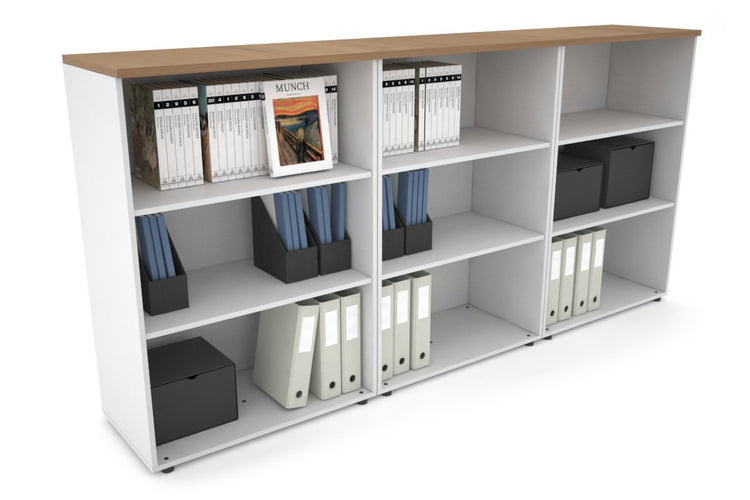 Uniform Medium Open Bookcase [2400W x 1170H x 450D] Jasonl White salvage oak 