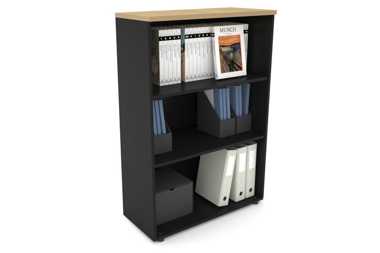 Uniform Medium Open Bookcase [800W x 1170H x 350D] Jasonl Black maple 