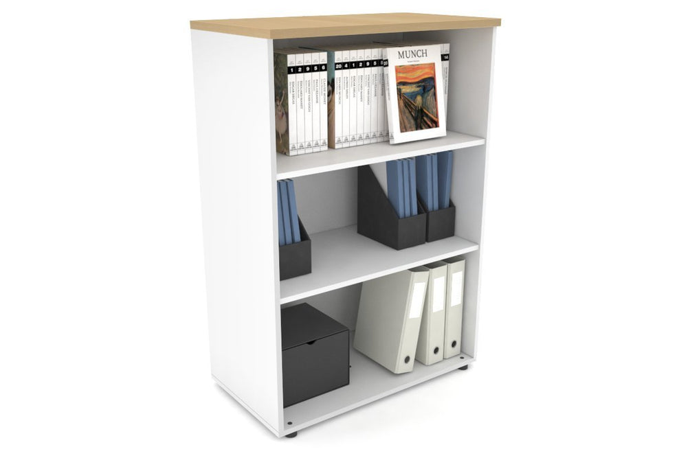 Uniform Medium Open Bookcase [800W x 1170H x 450D]-White maple 