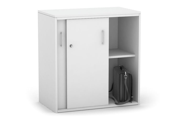Uniform Medium Sliding Door Credenza [800W x 900H x 450D] Jasonl White white white handle