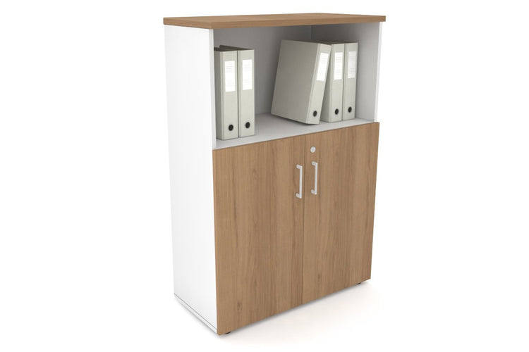 Uniform Medium Storage Cupboard with Small Doors [800W x 1170H x 350D] Jasonl White salvage oak white handle