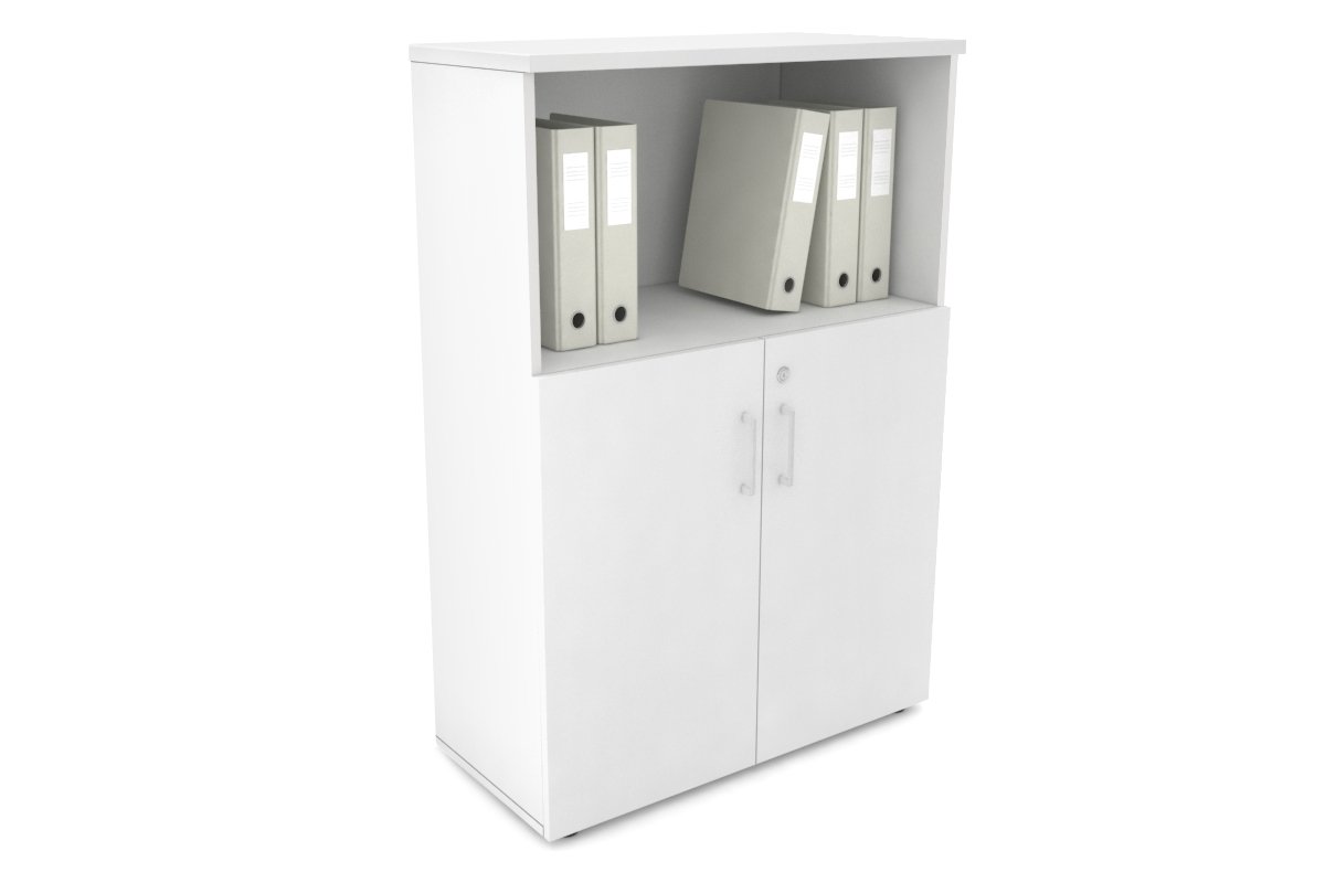 Uniform Medium Storage Cupboard with Small Doors [800W x 1170H x 350D] Jasonl White white white handle