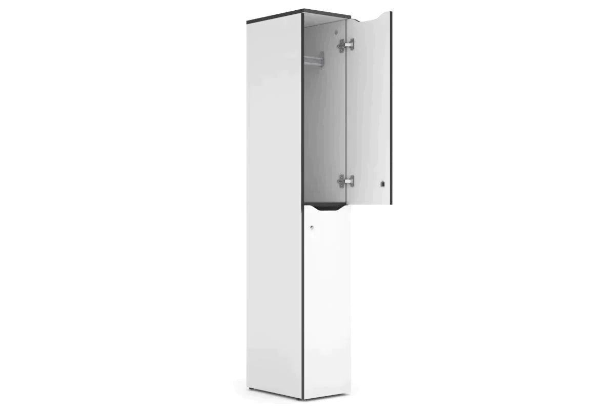 Uniform Melamine Locker White Carcass 2 Tier Door Jasonl 