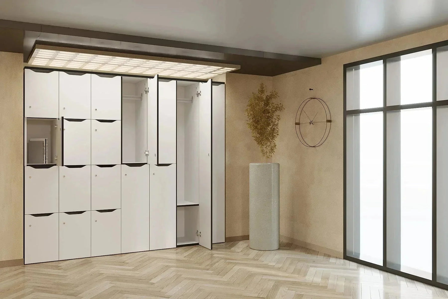 Uniform Melamine Locker White Carcass 2 Tier Door Jasonl 