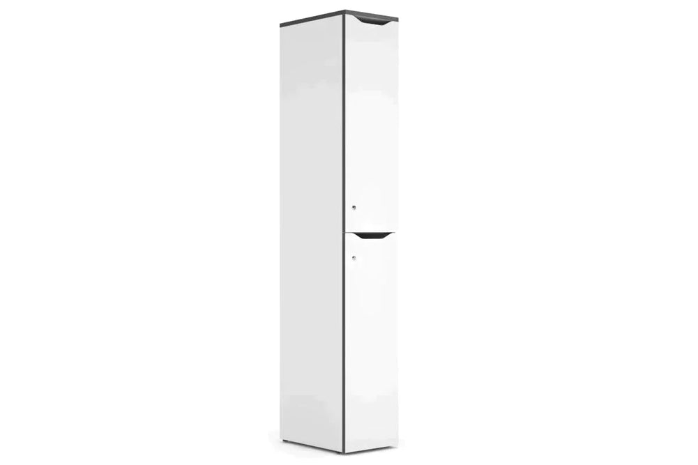 Uniform Melamine Locker White Carcass 2 Tier Door-none  