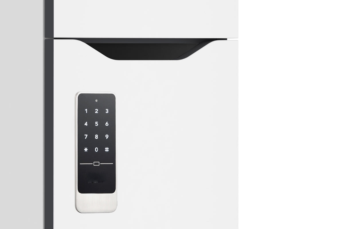 Uniform Melamine Locker White Carcass 4 Tier Door-digital keypad  