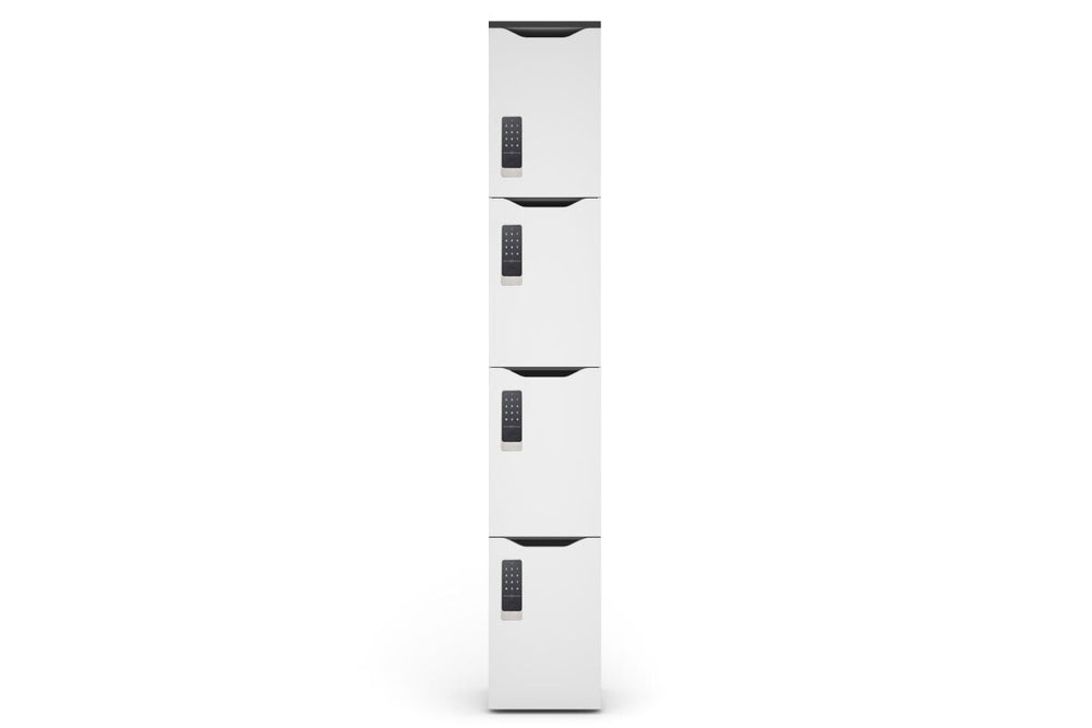 Uniform Melamine Locker White Carcass 4 Tier Door-digital keypad  