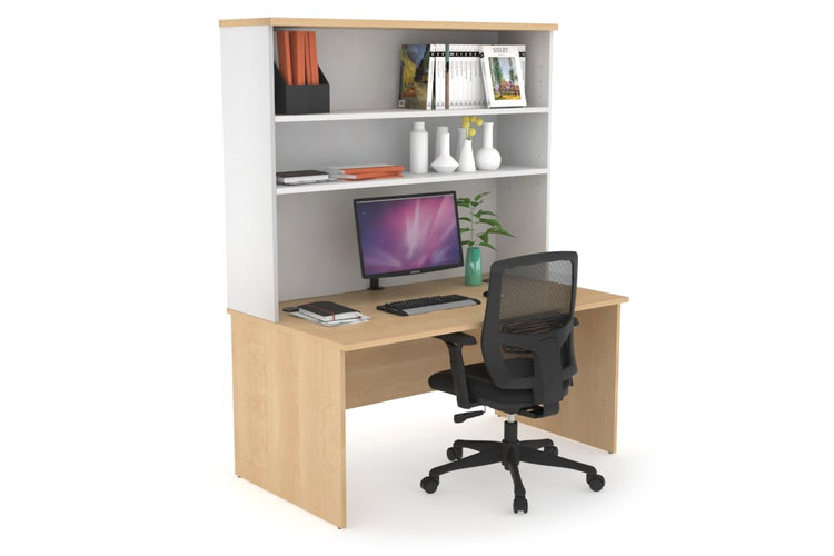 Uniform Panel Desk with Open Hutch [1200W x 750H x 700D] Jasonl White maple none