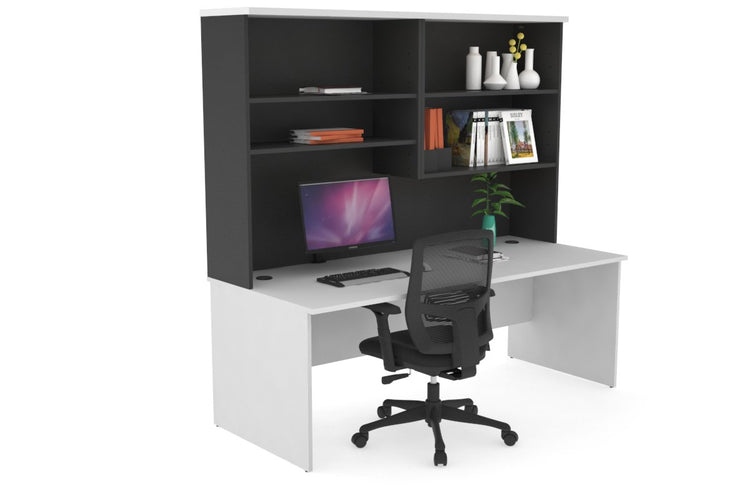 Uniform Panel Desk with Open Hutch [1600W x 750H x 700D] Jasonl 