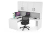 Uniform Panel Return Desk - Hutch with Doors [1200L x 1600W] - Thumbnail 3 