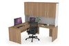 Uniform Panel Return Desk - Hutch with Doors [1400L x 1600W] - Thumbnail 7 