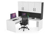 Uniform Panel Return Desk - Hutch with Doors [1400L x 1600W] - Thumbnail 15 
