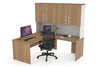 Uniform Panel Return Desk - Hutch with Doors [1400L x 1600W] - Thumbnail 8 