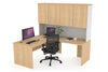 Uniform Panel Return Desk - Hutch with Doors [1400L x 1600W] - Thumbnail 5 