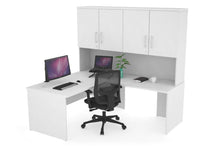  - Uniform Panel Return Desk - Hutch with Doors [1400L x 1600W] - 1