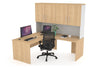 Uniform Panel Return Desk - Hutch with Doors [1400L x 1600W] - Thumbnail 4 