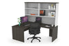 Uniform Panel Return Desk with Open Hutch [1200L x 1600W] - Thumbnail 13 