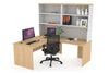 Uniform Panel Return Desk with Open Hutch [1400L x 1600W] - Thumbnail 3 