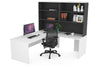 Uniform Panel Return Desk with Open Hutch [1600L x 1600W] - Thumbnail 6 