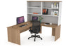 Uniform Panel Return Desk with Open Hutch [1600L x 1600W] - Thumbnail 4 
