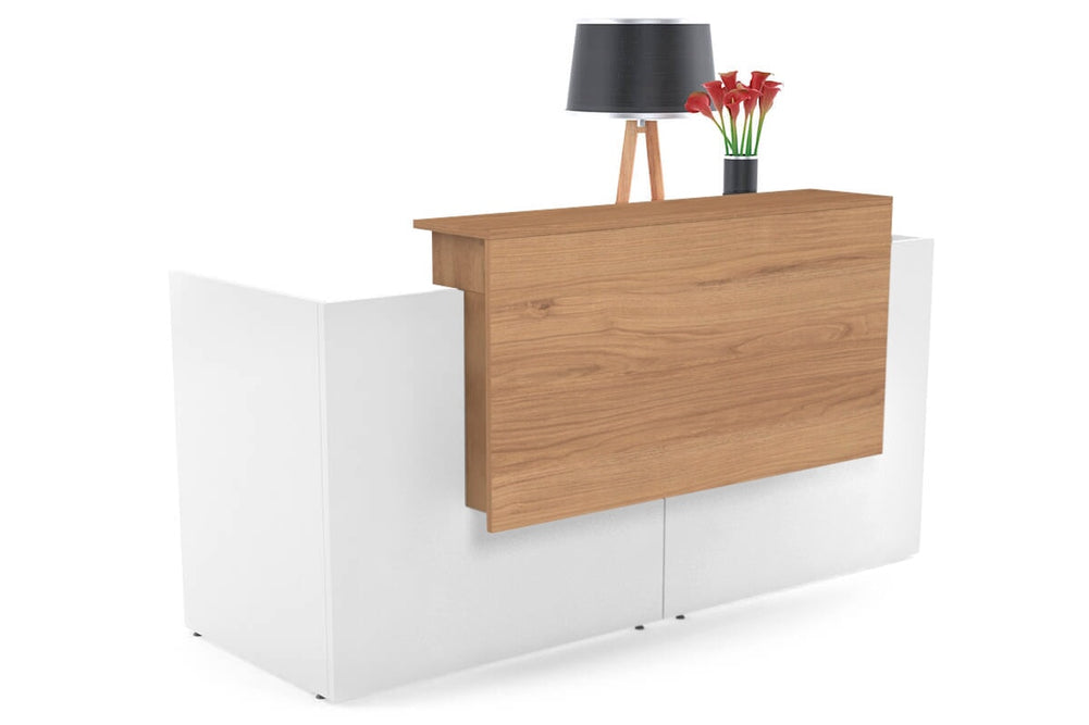 Uniform Reception Counter - White Desk-salvage oak  
