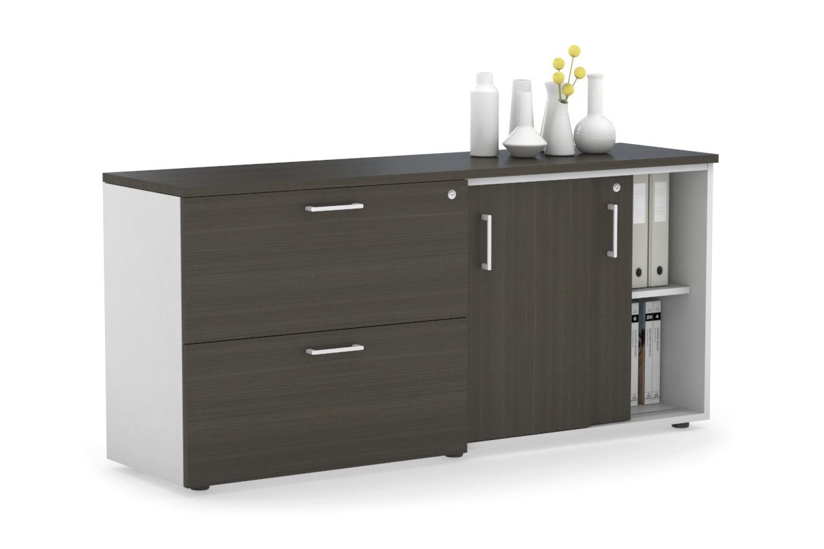 Uniform Sliding 2 Door Credenza and 2 Drawer Lateral File Unit | JasonL