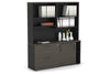 Uniform Sliding 2 Door Credenza and 2 Drawer Lateral File Unit with Open Hutch - Thumbnail 48 