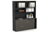Uniform Sliding 2 Door Credenza and 2 Drawer Lateral File Unit with Open Hutch - Thumbnail 32 