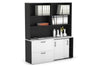 Uniform Sliding 2 Door Credenza and 2 Drawer Lateral File Unit with Open Hutch - Thumbnail 41 