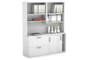 Uniform Sliding 2 Door Credenza and 2 Drawer Lateral File Unit with Open Hutch - Thumbnail 34 