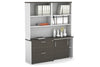 Uniform Sliding 2 Door Credenza and 2 Drawer Lateral File Unit with Open Hutch - Thumbnail 23 