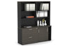 Uniform Sliding 2 Door Credenza and 2 Drawer Lateral File Unit with Open Hutch - Thumbnail 31 