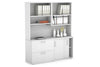 Uniform Sliding 2 Door Credenza and 2 Drawer Lateral File Unit with Open Hutch - Thumbnail 18 