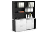 Uniform Sliding 2 Door Credenza and 2 Drawer Lateral File Unit with Open Hutch - Thumbnail 25 