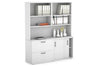 Uniform Sliding 2 Door Credenza and 2 Drawer Lateral File Unit with Open Hutch - Thumbnail 33 