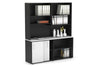 Uniform Sliding 2 Door Credenza and Open Storage Unit with Open Hutch - Thumbnail 26 