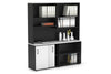 Uniform Sliding 2 Door Credenza and Open Storage Unit with Open Hutch - Thumbnail 42 